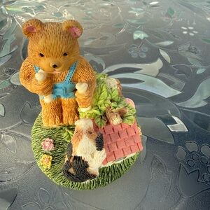 Enesco Cherished Teddies Bear & Puppy Figurine – Vintage 1990s Collectible